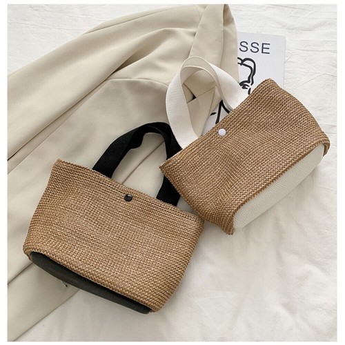 Ladies wicker handbag bag tote - wicker,