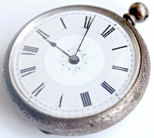Antique silver ladies pocket - -silver,