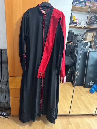 Roman black cassock with red - roman,