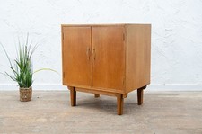 MID CENTURY MODERN LIGHT OAK CABINET VINTAGE CUPBOARD RECORD LP DELIVERY OPTION