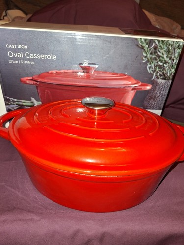 Linea cast iron casserole oval - iron,