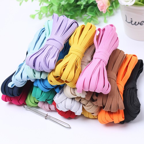 Flat braided elastic band - band, 1/4"