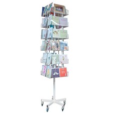 Card Stand Premium 24 Acrylic Pocket Rotating Floor Card Stand Retail (DS46/24)