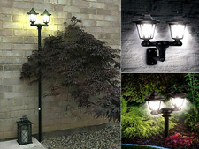 Solar Lamp Post Outdoor Dual