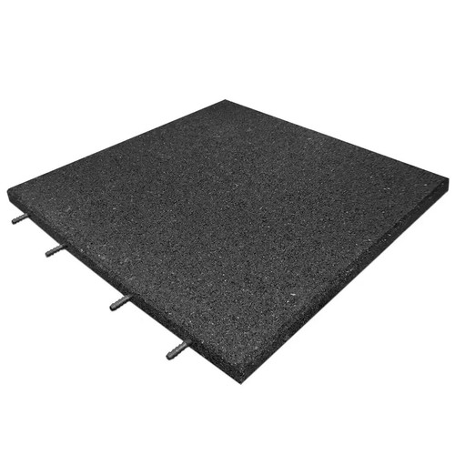 Black interlocking soft rubber - black,