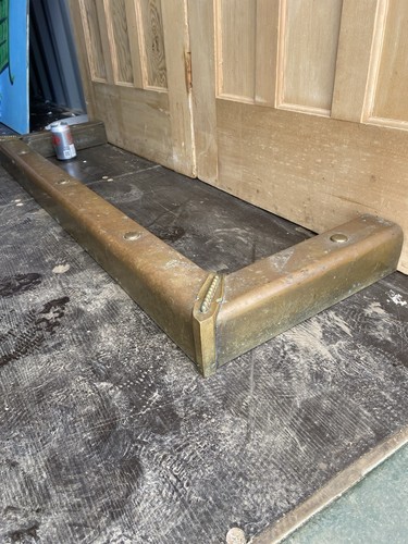 Antique brass fire fender - fire,
