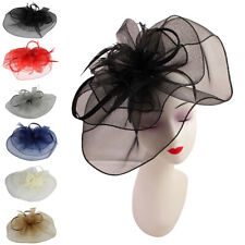 LARGE Feather Flower Hair Hat Fascinator Headband Party Wedding Royal Ascot Race