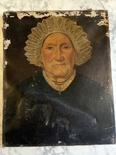 Antique oil canvas painting - antique,