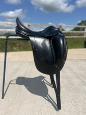 17" Equipe Emporio M/W Black Monoflap Dressage Saddle