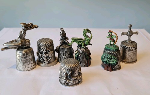 Vintage thimbles pewter - vintage,