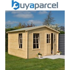 Rowlinson Retreat Garden Wooden Summer House Room Log Cabin Natural Timber