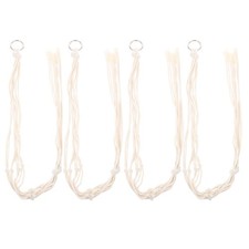 4 Pcs White Macrame Plant Hangers Indoor Plant Holders