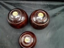 Lignum Vitae Crown Green Bowls x 2 With Jack And Bowls Bag