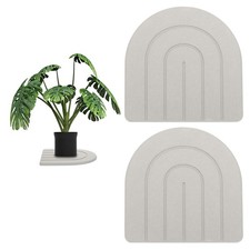 2 Pack Arch Diatomite Drink Coasters 8Inch, Light Gray