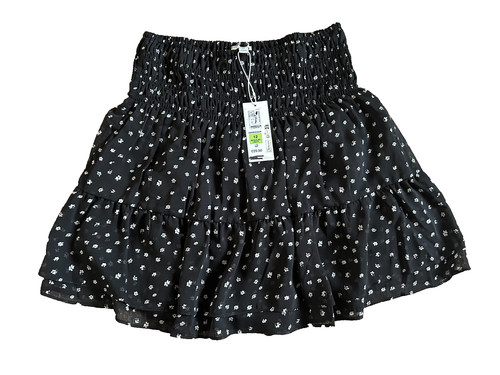 Black white floral - black, &