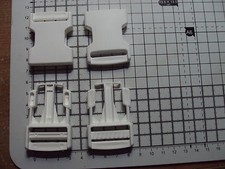 2pcs. White Plastic Side Release Buckles For Webbing 30mm Bags Straps Clips "P"