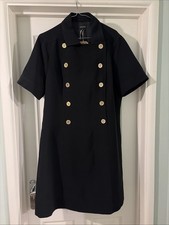 Vintage Black Jaeger Dress Size 16 Black with pockets !! 