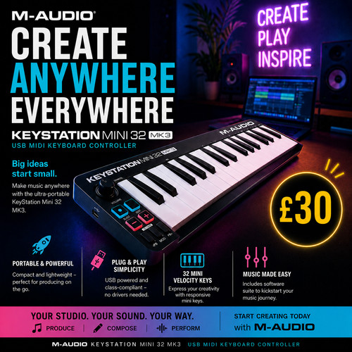 Audio keystation mini - m-audio, mk3