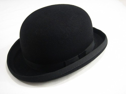 100 wool ladies black bowler - 100%,
