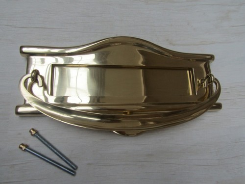 Sprung solid brass letter box - letter,