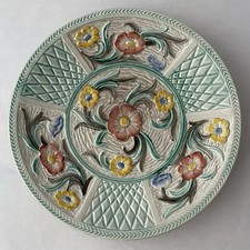 Vintage H. J. Wood Burslem Embossed Floral Plate Made In England 23cm Ex Cond