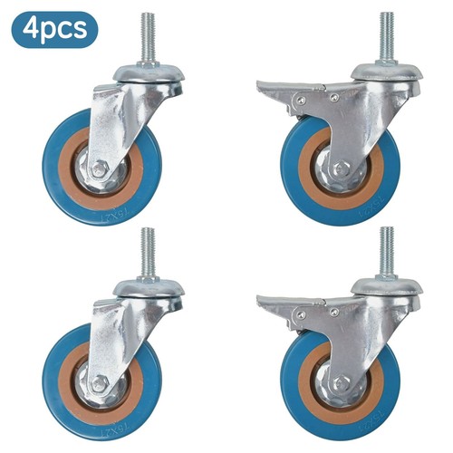 4pc set 75mm rubber - 3", swivel