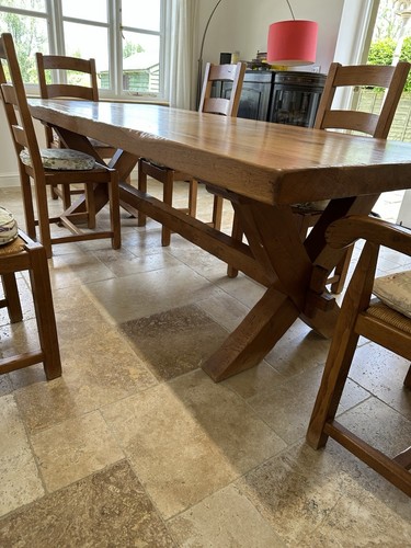 French oak dining table - oak,
