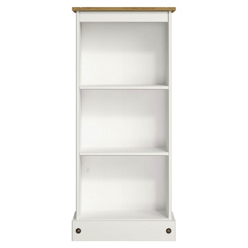 Whitewashed bookcase low - whitewashed,
