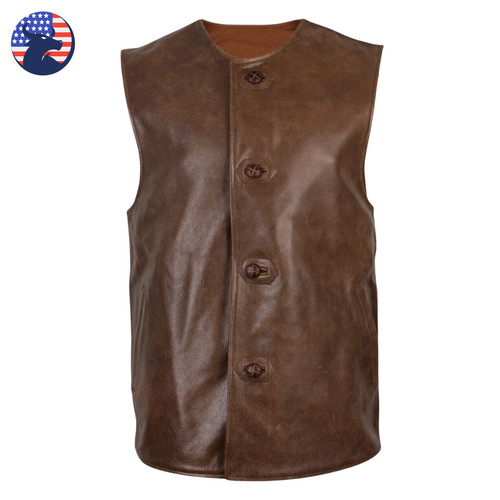 Men real leather vest - real,