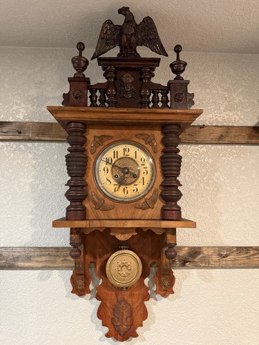 Antique vintage wall clock - wall,