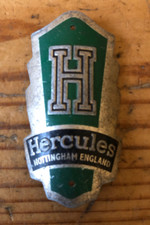 Vintage Hercules Cycles Headbadge, Excellent