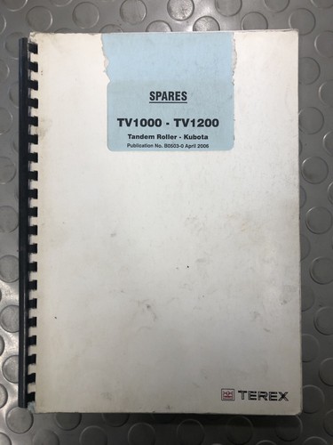 Terex spares manual tv1000 - manual ,