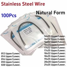 100Pc Dental Ortho S.S Arch Wire Round Rectangular Stainless Steel Wires Natural