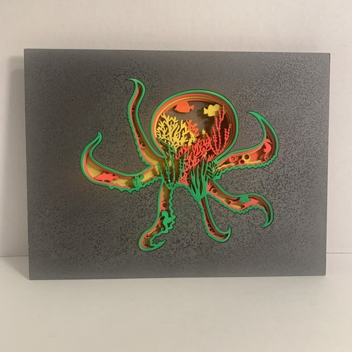 Octopus coral wall hanging - coral,
