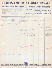 1958 INVOICE ETAB CHARLES