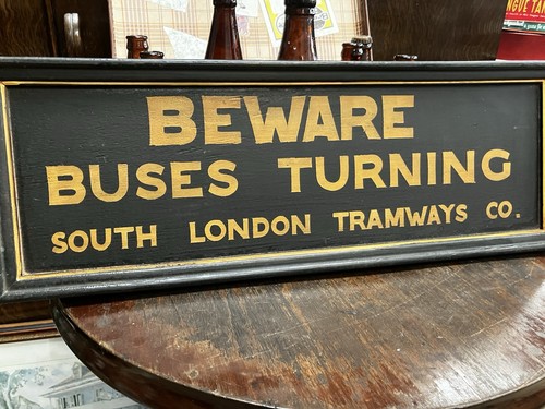 Wooden bus sign - wooden,