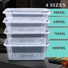 Clear Plastic Food Container with Lid Freezer Microwave Safe Takeaway Catering