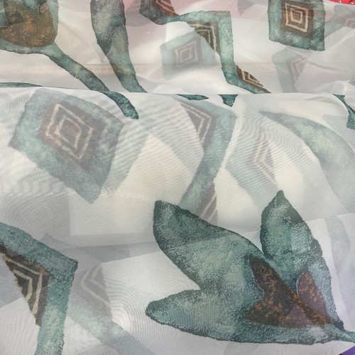 10m ivory voile fabric green - fabric,