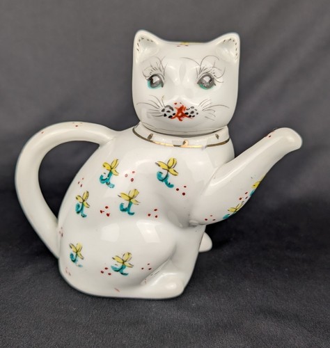 Vintage ceramic cat - cat, teapot