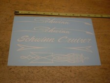 Schwinn  Cruiser 26" Bicycle Complete Water Transfer White Decal Set 