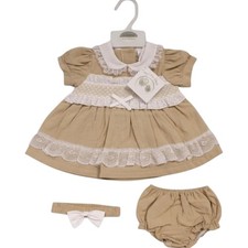 Baby girls smocked lace linen