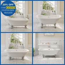 Traditional Freestanding Bath Roll Top Acrylic Baths Double Ended Slipper White