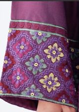 Indian Women Purple Embroidered Kurta Kurti Ethnic Top Tunic Pakistani New Dress