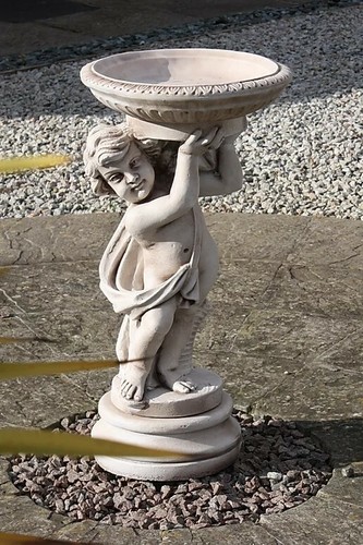 Stone concrete cherub bird - cherub,