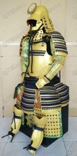 Antique Wearable New Japanese Armor Suit Samurai Iron TOKUGAWA IEYASU Golden O16