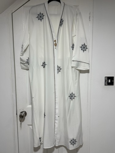 White long abaya - white,