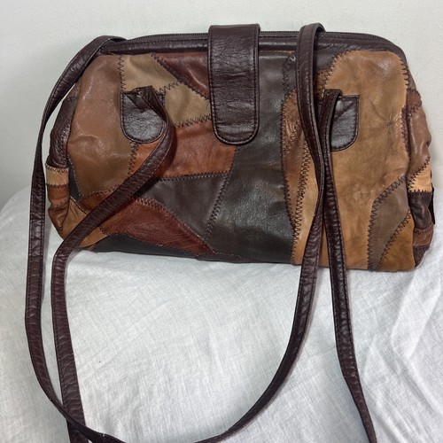 Genuine leather handbag tan - genuine,