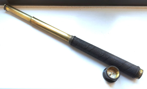 Antique brass telescope with - antique,