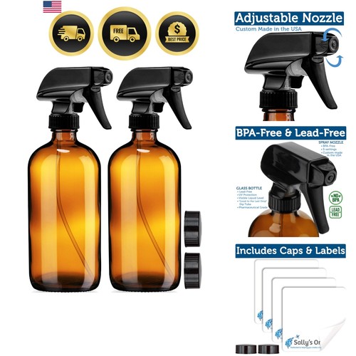 Empty amber glass spray - glass,