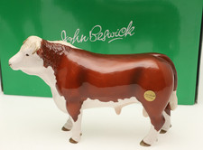 Champion Hereford Bull Figure ~ John Beswick Porcelain  Original Box 14 cm VGC
